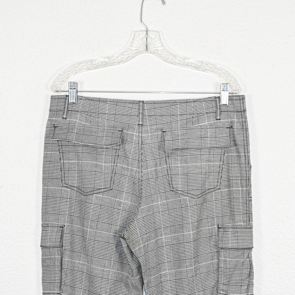 Alice + Olivia Isaac Distress Cargo Pants Grey houndstooth Size 8 - Picture 6 of 10